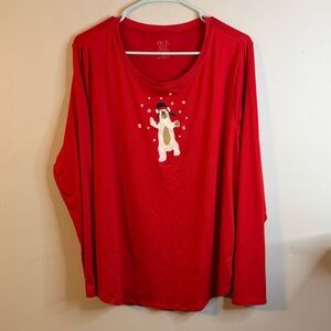 HUE Women’s Christmas Pajama set Size 1X EUC #328